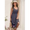 imageDokotoo Womens Summer Dresses 2025 Sleeveless Button Down Smocked Empire Waist Casual ALine Swing Midi Dress SundressGrey