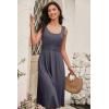 imageDokotoo Womens Summer Dresses 2025 Sleeveless Button Down Smocked Empire Waist Casual ALine Swing Midi Dress SundressGrey