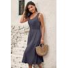 imageDokotoo Womens Summer Dresses 2025 Sleeveless Button Down Smocked Empire Waist Casual ALine Swing Midi Dress SundressGrey