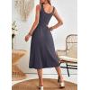 imageDokotoo Womens Summer Dresses 2025 Sleeveless Button Down Smocked Empire Waist Casual ALine Swing Midi Dress SundressGrey