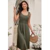 imageDokotoo Womens Summer Dresses 2025 Sleeveless Button Down Smocked Empire Waist Casual ALine Swing Midi Dress SundressJungle Green