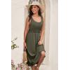 imageDokotoo Womens Summer Dresses 2025 Sleeveless Button Down Smocked Empire Waist Casual ALine Swing Midi Dress SundressJungle Green