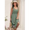 imageDokotoo Womens Summer Dresses 2025 Sleeveless Button Down Smocked Empire Waist Casual ALine Swing Midi Dress SundressMist Green