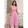 imageDokotoo Womens Summer Dresses 2025 Sleeveless Button Down Smocked Empire Waist Casual ALine Swing Midi Dress SundressPink