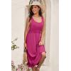 imageDokotoo Womens Summer Dresses 2025 Sleeveless Button Down Smocked Empire Waist Casual ALine Swing Midi Dress SundressRosy