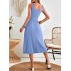 imageDokotoo Womens Summer Dresses 2025 Sleeveless Button Down Smocked Empire Waist Casual ALine Swing Midi Dress SundressSky Blue
