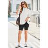 imageDokotoo Womens Summer Short Sleeve Tops Zipper V Neck Lightweight Ribbed Knit Oversized Sweatshirt Casual Blouses ShirtsWhite