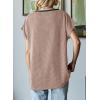 imageDokotoo Womens Summer Tops 2025 Fashion Color Block Shirts Casual Crewneck Oversized Tshirts Ribbed Knit Tees BlouseBeige