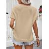imageDokotoo Womens Tops Dressy Casual Summer Crewneck Short Sleeve Sweaters Knit Solid Trendy Hollow Out Shirts BlousesApricot