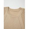 imageDokotoo Womens Tops Dressy Casual Summer Crewneck Short Sleeve Sweaters Knit Solid Trendy Hollow Out Shirts BlousesApricot