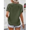 imageDokotoo Womens Tops Dressy Casual Summer Crewneck Short Sleeve Sweaters Knit Solid Trendy Hollow Out Shirts BlousesGreen