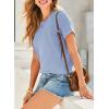 imageDokotoo Womens Tops Dressy Casual Summer Crewneck Short Sleeve Sweaters Knit Solid Trendy Hollow Out Shirts BlousesSky Blue
