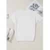 imageDokotoo Womens Tops Dressy Casual Summer Crewneck Short Sleeve Sweaters Knit Solid Trendy Hollow Out Shirts BlousesWhite