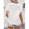 imageDokotoo Womens Tops Dressy Casual Summer Crewneck Short Sleeve Sweaters Knit Solid Trendy Hollow Out Shirts BlousesWhite