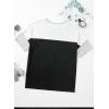 imageDokotoo Womens Tops Oversized Trendy Shirts 2025 Summer Color Block Crewneck Business Casual Womens Blouses S2XLBlack