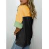 imageDokotoo Womens Tops Oversized Trendy Shirts 2025 Summer Color Block Crewneck Business Casual Womens Blouses S2XLColor Black