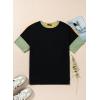imageDokotoo Womens Tops Oversized Trendy Shirts 2025 Summer Color Block Crewneck Business Casual Womens Blouses S2XLColor Black