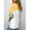 imageDokotoo Womens Tops Oversized Trendy Shirts 2025 Summer Color Block Crewneck Business Casual Womens Blouses S2XLJurassic Gold
