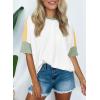 imageDokotoo Womens Tops Oversized Trendy Shirts 2025 Summer Color Block Crewneck Business Casual Womens Blouses S2XLJurassic Gold
