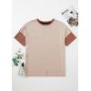 imageDokotoo Womens Tops Oversized Trendy Shirts 2025 Summer Color Block Crewneck Business Casual Womens Blouses S2XLParchment