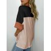 imageDokotoo Womens Tops Oversized Trendy Shirts 2025 Summer Color Block Crewneck Business Casual Womens Blouses S2XLParchment