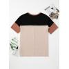 imageDokotoo Womens Tops Oversized Trendy Shirts 2025 Summer Color Block Crewneck Business Casual Womens Blouses S2XLParchment