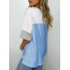imageDokotoo Womens Tops Oversized Trendy Shirts 2025 Summer Color Block Crewneck Business Casual Womens Blouses S2XLSky Blue