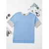 imageDokotoo Womens Tops Oversized Trendy Shirts 2025 Summer Color Block Crewneck Business Casual Womens Blouses S2XLSky Blue