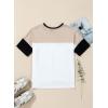 imageDokotoo Womens Tops Oversized Trendy Shirts 2025 Summer Color Block Crewneck Business Casual Womens Blouses S2XLWhite a