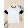 imageDokotoo Womens Tops Oversized Trendy Shirts 2025 Summer Color Block Crewneck Business Casual Womens Blouses S2XLWhite a