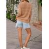 imageDokotoo Womens Tops Round Neck Striped Half Sleeve Hollow Out Crochet Loose Pullover Sweaters 2025Beige
