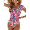 imageDokotoo Womens One Piece Swimsuits with Cover up Wrap Skirt Tummy Control VNeck 2 Piece Padded Bathing SuitsSky Blue