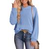imageDokotoo Womens Pullover Hoodies Sweatshirts Casual Loose Long Sleeve Ribbed Knit ShirtsBeau Blue