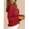 imageDokotoo Cardigan Sweaters for Women Long Sleeve Shirts Lightweight Cardigan Button Down Crochet Tops Spring Outfits 2025Red