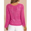 imageDokotoo Cardigan Sweaters for Women Long Sleeve Shirts Lightweight Cardigan Button Down Crochet Tops Spring Outfits 2025Rose