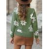 imageDokotoo Cardigan Sweaters for Women Open Front Long Sleeve Button Down VNeck Knit Floral SweaterGuacamole Green