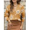 imageDokotoo Cardigan Sweaters for Women Open Front Long Sleeve Button Down VNeck Knit Floral SweaterYellow