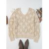 imageDokotoo Fall Sweaters Round Neck Crochet Hollow Out Cute Winter Pullover Sweaters for Women Trendy 2025Apricot
