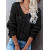 imageDokotoo Fall Sweaters Round Neck Crochet Hollow Out Cute Winter Pullover Sweaters for Women Trendy 2025Black