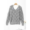 imageDokotoo Fall Sweaters Round Neck Crochet Hollow Out Cute Winter Pullover Sweaters for Women Trendy 2025Gray