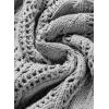 imageDokotoo Fall Sweaters Round Neck Crochet Hollow Out Cute Winter Pullover Sweaters for Women Trendy 2025Gray