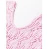 imageDokotoo Fall Sweaters Round Neck Crochet Hollow Out Cute Winter Pullover Sweaters for Women Trendy 2025Pink