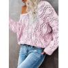 imageDokotoo Fall Sweaters Round Neck Crochet Hollow Out Cute Winter Pullover Sweaters for Women Trendy 2025Pink