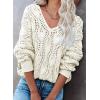 imageDokotoo Fall Sweaters Round Neck Crochet Hollow Out Cute Winter Pullover Sweaters for Women Trendy 2025White