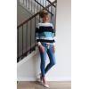 imageDokotoo Round Neck Striped Womens Fashion Clothes Cute Color Block Pullover Fall Sweaters for Women 2025 Women ClothingBlue