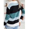 imageDokotoo Round Neck Striped Womens Fashion Clothes Cute Color Block Pullover Fall Sweaters for Women 2025 Women ClothingBlue