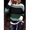 imageDokotoo Round Neck Striped Womens Fashion Clothes Cute Color Block Pullover Fall Sweaters for Women 2025 Women ClothingDark Green