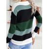 imageDokotoo Round Neck Striped Womens Fashion Clothes Cute Color Block Pullover Fall Sweaters for Women 2025 Women ClothingDark Green