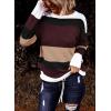 imageDokotoo Round Neck Striped Womens Fashion Clothes Cute Color Block Pullover Fall Sweaters for Women 2025 Women ClothingKhaki
