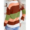 imageDokotoo Round Neck Striped Womens Fashion Clothes Cute Color Block Pullover Fall Sweaters for Women 2025 Women ClothingLight Green